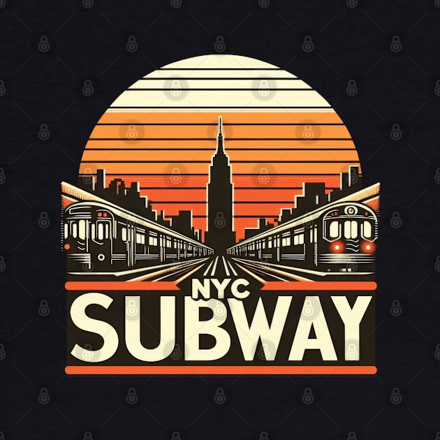 New York Subway Retro NYC Subway Train by Nysa Design